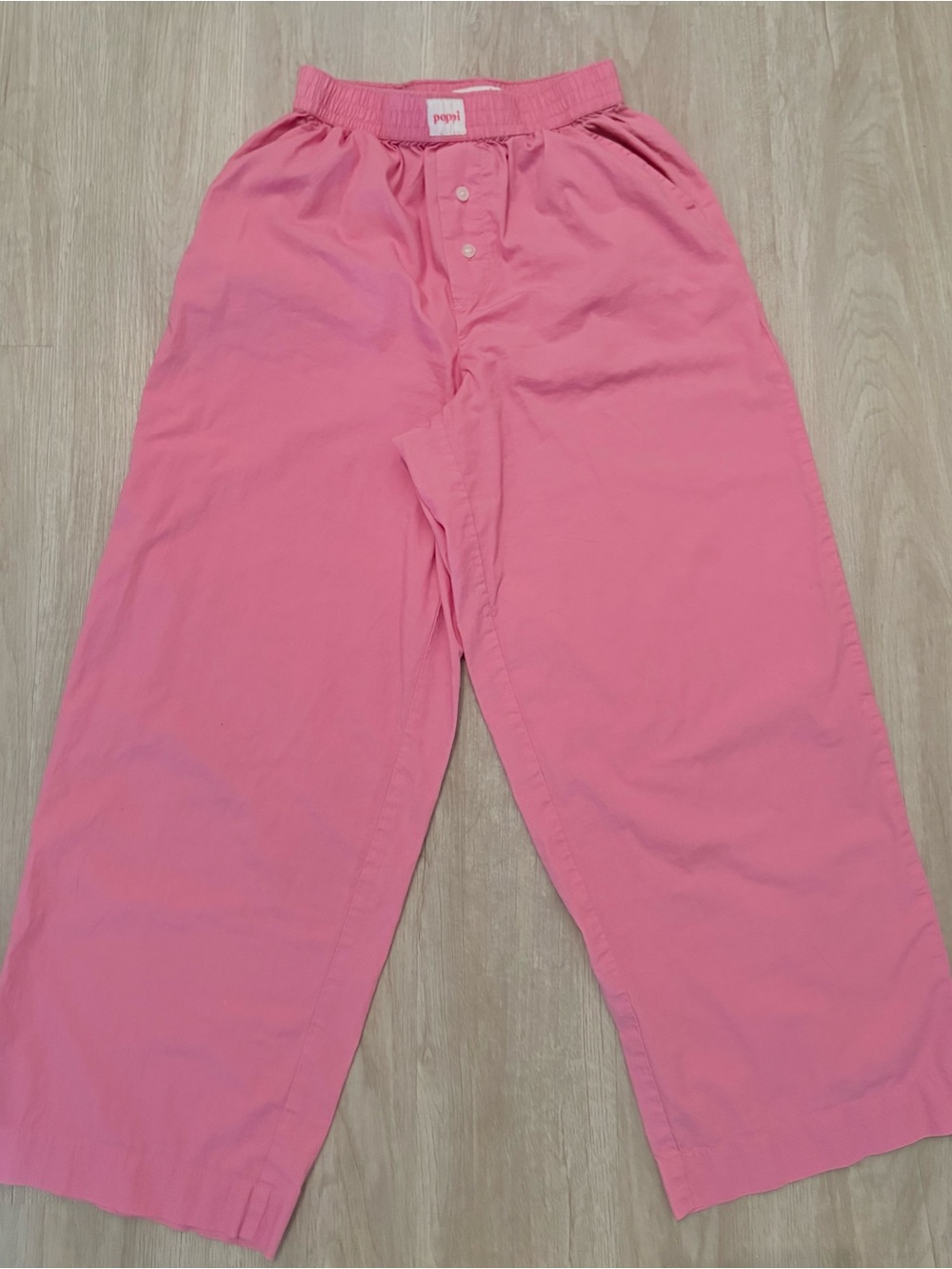 Popin Relaxed Wide-Leg Pants in Bright Pink